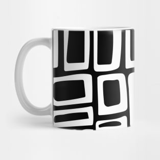 Groovy Monochrome Black and White Organic Rectangle Design Mug